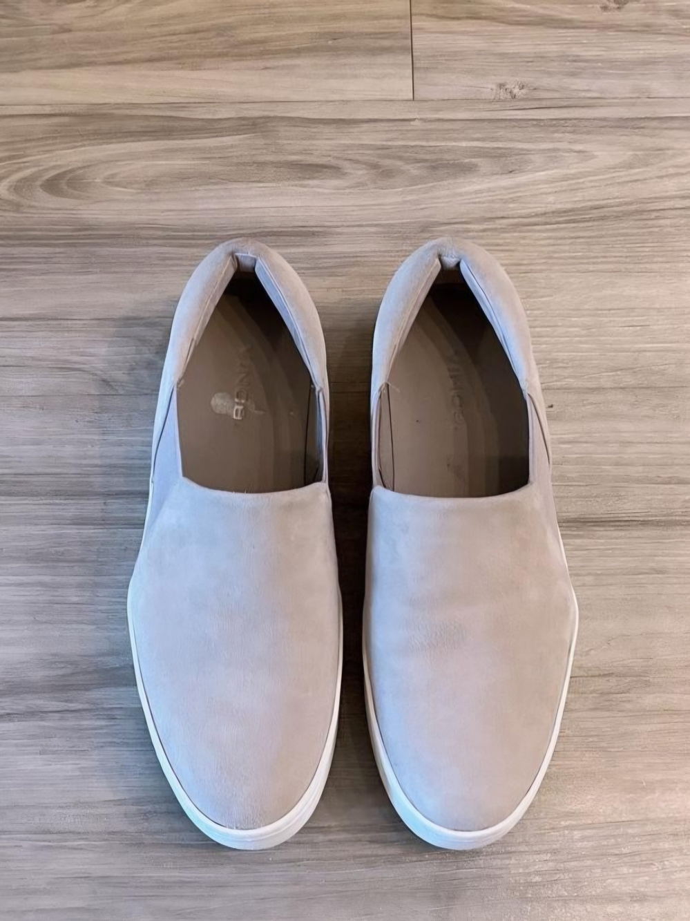 Vince Warren Taupe Suede Platform Slip-On Sneakers